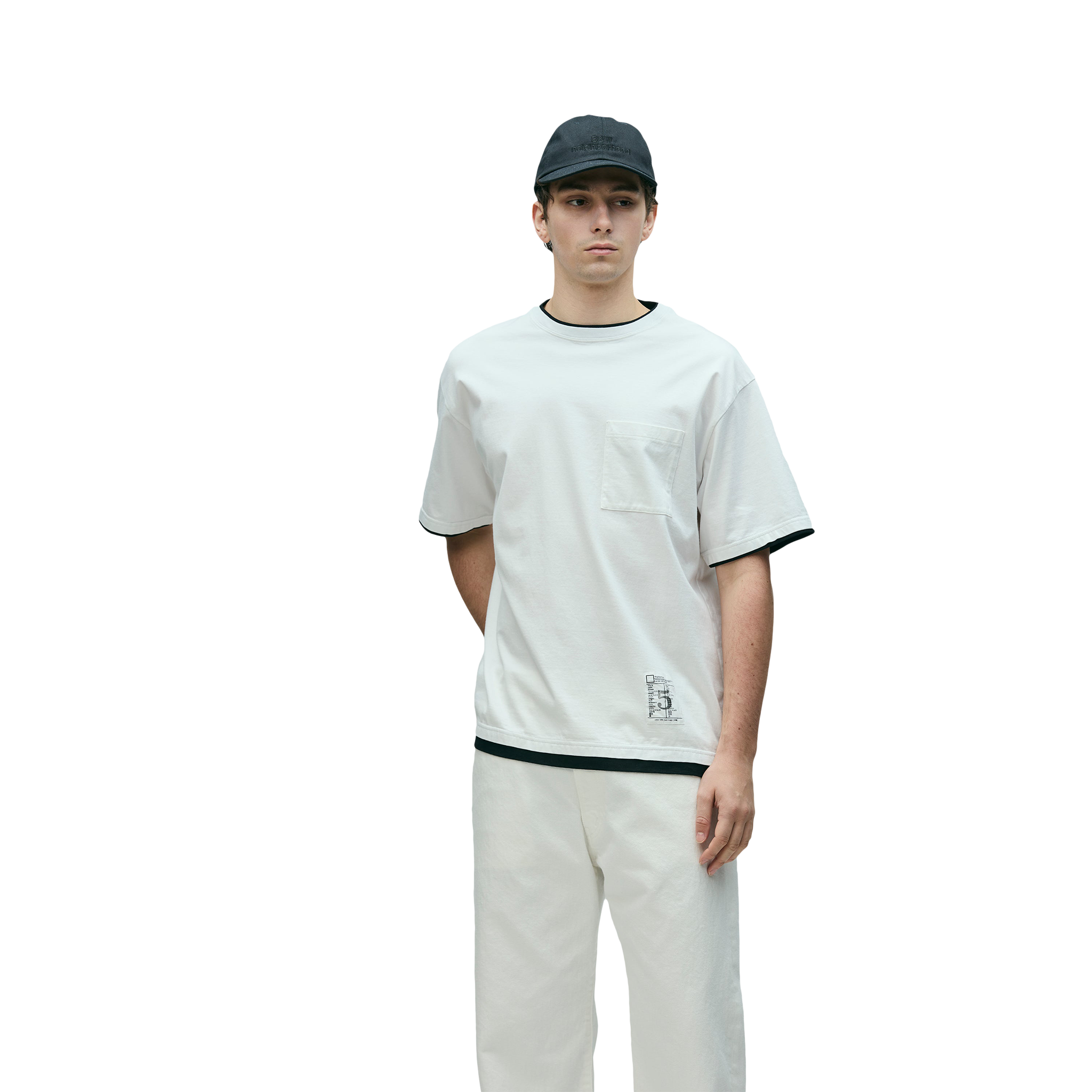 Image of BW . LAYERED TRIM CREWNECK SS