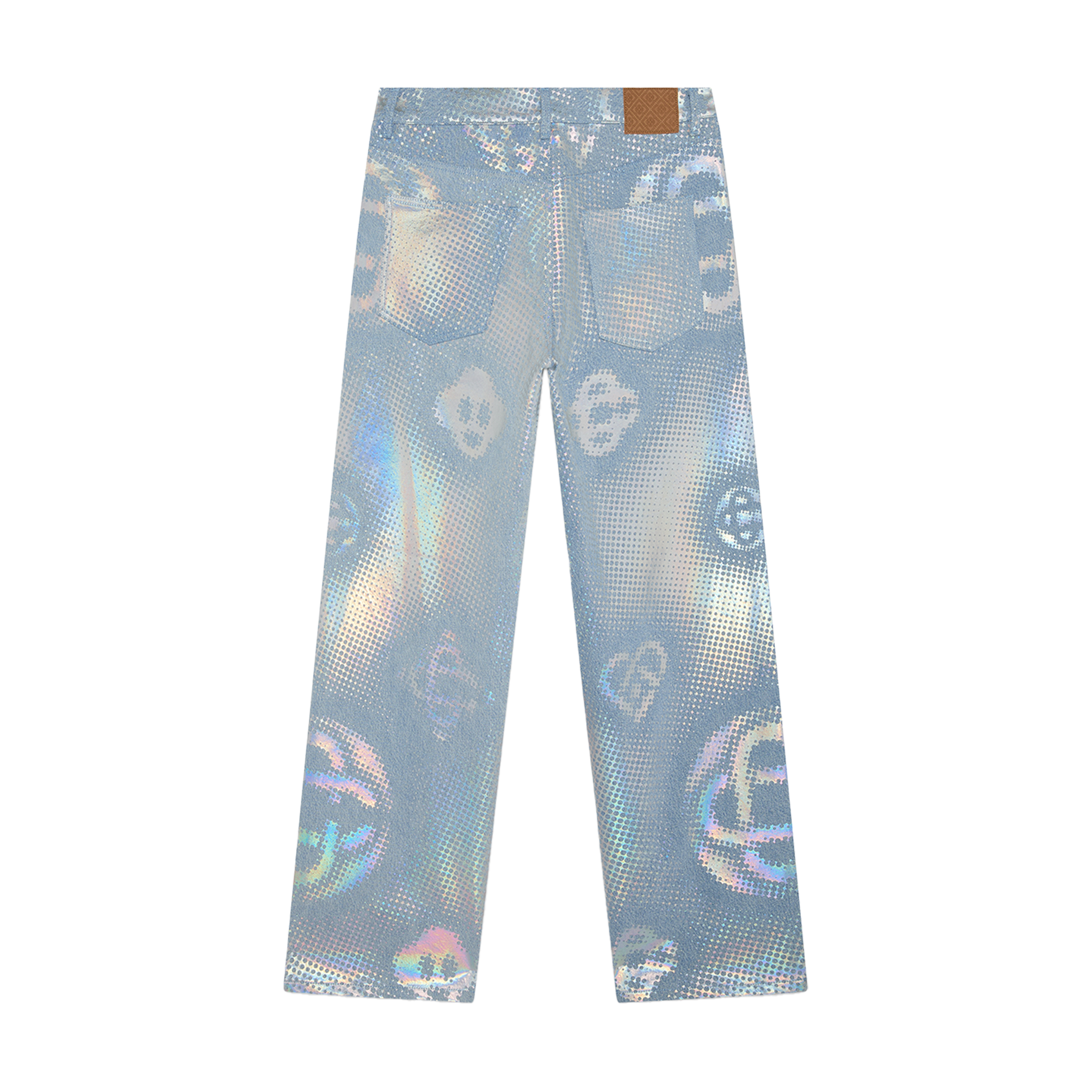 Image of PEARLESCENT MONOGRAM BAGGY JEANS